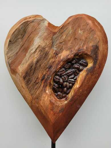 Dřevěné srdce Vůně kávy