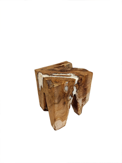 Teaková stolička s bílou pryskyřicí