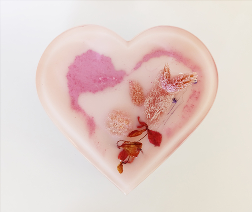 Pryskyřicové srdce Růžový sen