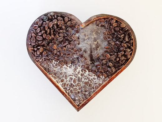 Srdce Kávová zrna