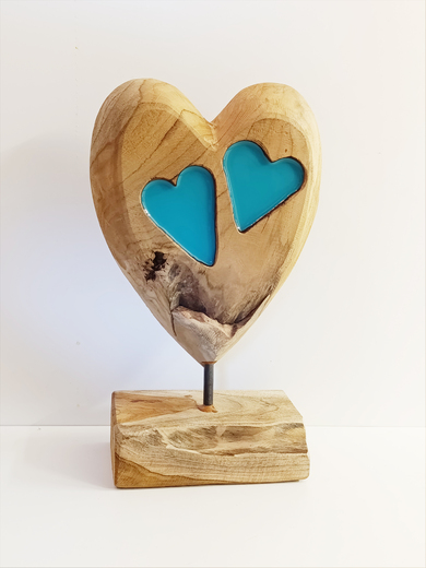 Dřevěné srdce Tyrkysové srdce II.