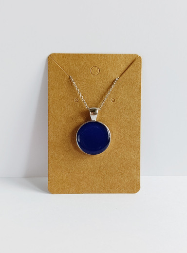 Náhrdelník řetízkový - kolečko tmavě modré