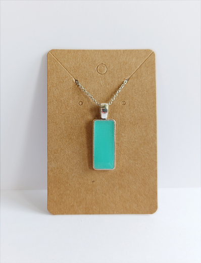 Náhrdelník řetízkový - obdélník tyrkysový