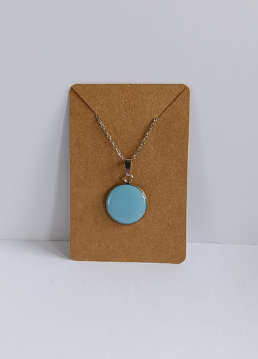 Náhrdelník řetízkový - kolečko světle modré