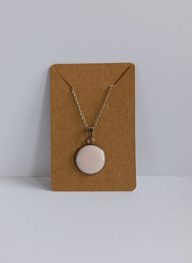 Náhrdelník řetízkový - kolečko světle růžové