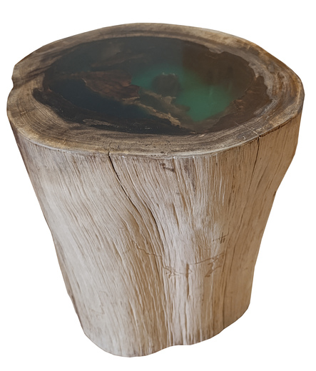 Pařez se zelenou pryskyřicí